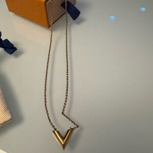 Louis Vuitton Gold V-Shaped Necklace
